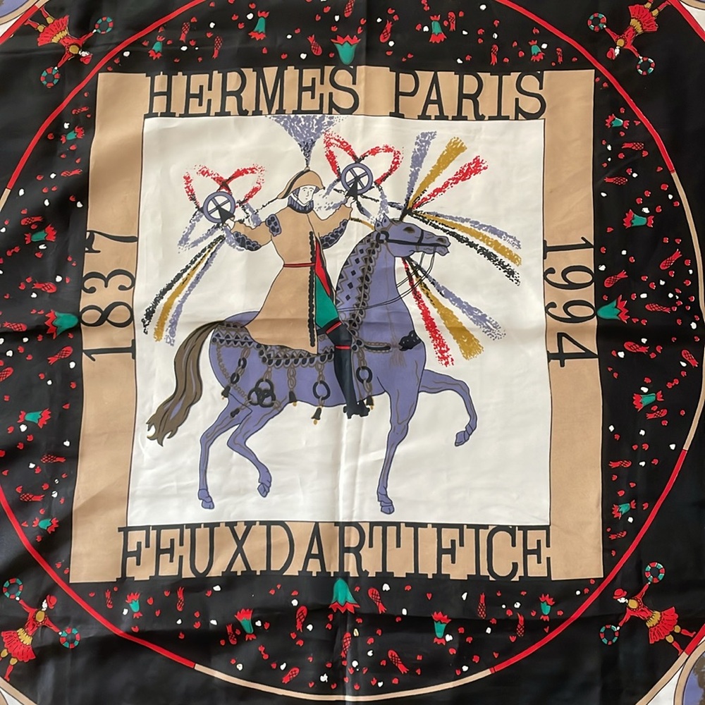 Vintage Hermés Paris 1994 Feux d'Artifice Silk Scarf 90cm - Picture 2 of 9